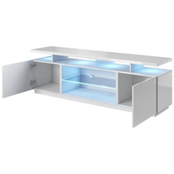Estelle - Mobile Per Tv Da 180 Cm, Universale, Con Supporto Per Tv E Credenza, Colore: Bianco Lucido en oferta