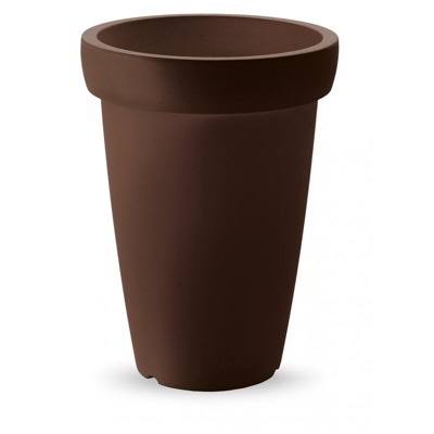 Vaso rotondo in resina 'Swing' h. 40 cm. Bronzo