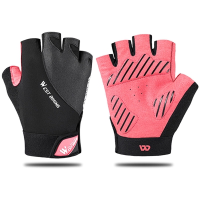 WEST BIKE Equitazione Riflettere Luce Guanto Bicicletta Mezza Dito Guanto Antiurto Traspirante Guanto Da Ciclismo Guanto Della Bicicletta Della