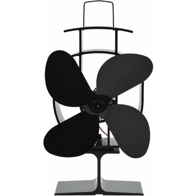 Ventilatore per la Stufa Nero con 4 Pale - Nero - Vidaxl