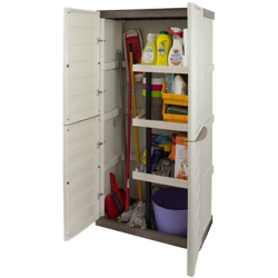 Bricoshop24 - Armadio Alto Porta scope per Esterno Terrazzo Tuttopiani Mobile Ripiani Resina en oferta