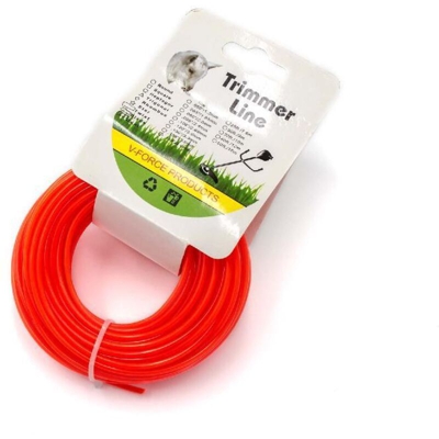 vhbw filo trimmer falciante diametro 2,4mm per rasaerba decespugliatore - 15 metri, rosso, in nylon, resistente - filo di ricambio per tagliaerba