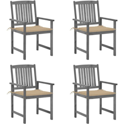 Sedie da Regista con Cuscini 4 pz in Massello di Acacia Grigio - Grigio - Vidaxl precio