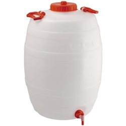 Mobil Plastic - Bottiglione in plastica (HDPE), cilindrico con collo largo e rubinetto, capacità 50 Lt, maniglie laterali in plastica e tappo a vite en oferta