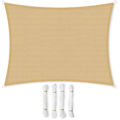 Songmics - 3 x 4 m Tenda Parasole Vela Ombreggiante, Resistente all'Acqua Fino ad Almeno 1000 mm, Protettiva del Sole, Giardino Cortile Terrazza
