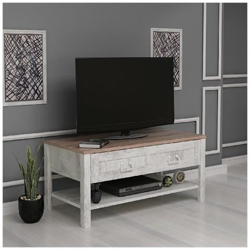 Mobile Porta Tv Sento - Con Ripiani - Da Salotto - Legno, Bianco In Legno, 90 X 42 X 45 Cm precio