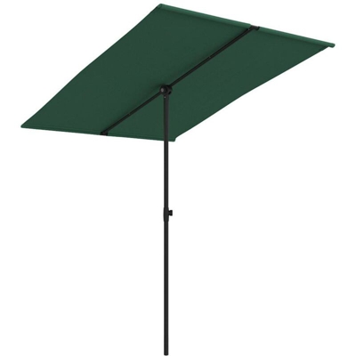 vidaXL Ombrellone da Esterni con Palo in Alluminio 2x1,5 m Verde - Verde