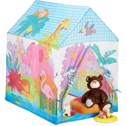 Tenda Giocattolo Animali Della Giungla, Per Cameretta, Per Esterni, Da 3 Anni In Su, Casetta Stile Safari HLP 102 x 72 x 95 cm, Colorata en oferta