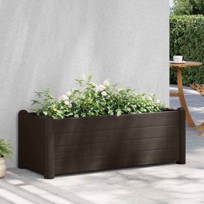 Letto Rialzato da Giardino in PP Moca 100x43x35 cm - Marrone - Vidaxl