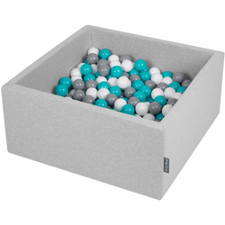 90X40cm/300 Palline ? 7CM Quadrato Piscina Di Palline Colorate Per Bambini Fabbricato In EU, Grigio Ch:Grigio/Bianco/Turchese - grigio características