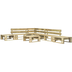 YOUTHUP Set Divani da Giardino con Pallet 6 pz in Legno - Marrone en oferta