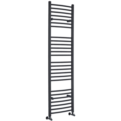 Hudson Reed Artle Scaldasalviette Curvo di Design Verticale - Termoarredo Bagno ad Acqua Calda - Acciaio Antracite - 893W - 1800 x 500mm