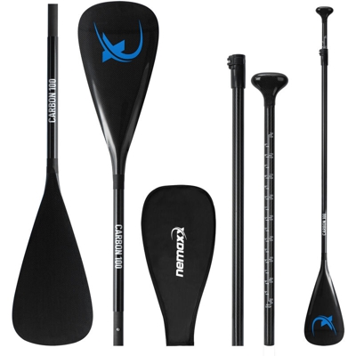 NCP100 Carbon Paddle per Stand Up Paddle Board 100% Carbon SUP paddle con borsa 3 pezzi infinitamente regolabile 173-217cm ultra leggero solo 620g