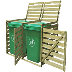 Copribidone Doppio per Spazzatura 240 L in Legno Impregnato precio