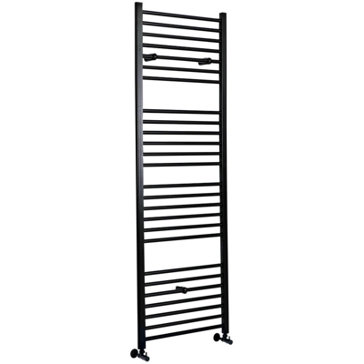 Hudson Reed Nox Scaldasalviette Piatto di Design Verticale - Termoarredo Bagno ad Acqua Calda - Acciaio Nero - 763W - 1800 x 400mm