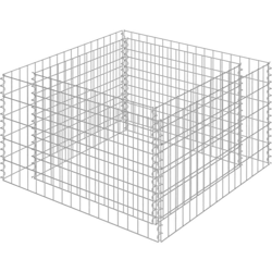 Gabbione Letto Rialzato in Acciaio Zincato 90x90x50 cm - Argento - Vidaxl en oferta
