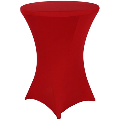 Tavolino Alto Pieghevole 80x80x110cm per eventi con fodera elasticizzata rosso