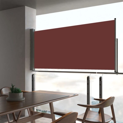 Tenda Laterale Retrattile per Patio 60x300 cm Marrone - Marrone - Vidaxl