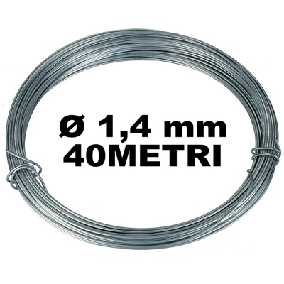 Bobina Matassa Filo Ferro Filato Cromato Diametro 1,4Mm Per 40 Metri