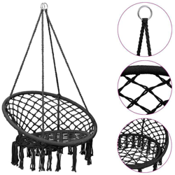 vidaXL Sedia a Dondolo in Stile Amaca 80 cm Antracite - Antracite en oferta