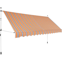 Tenda da Sole Retrattile Manuale 350 cm a Strisce Blu e Gialle en oferta