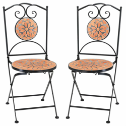 Set di sedie a mosaico ROMA stile bistrò pieghevoli 2 unità per angolo caffè interni ed esterni sedia giardino características