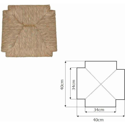 Okaffarefatto - Sedile in paglia palustre per sedia taverna 40x40