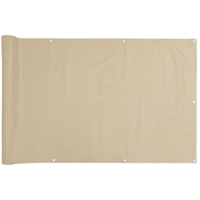 Paravento da Balcone in Tessuto Oxford 90x400 cm Beige - Beige - Vidaxl