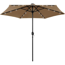 Ombrellone con Luci a LED e Palo Alluminio 270 cm Grigio Talpa - Grigio - Vidaxl características