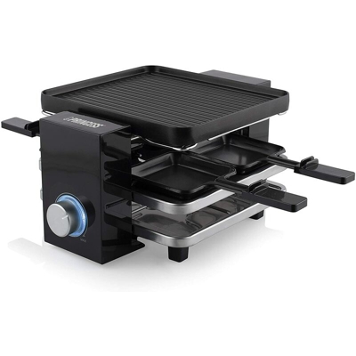 Princess Raclette per 4 Persone Piano Black, 700 W, Plastica Senza BPA, Nero