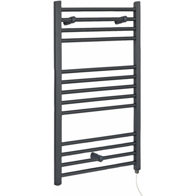 Hudson Reed Artle Scaldasalviette Elettrico Piatto di Design Verticale - Termoarredo Bagno a Scaletta Moderno - Acciaio Antracite - 400W - 1000 x