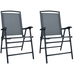 Asupermall - Sedie da Giardino Pieghevoli 2 pz in Textilene Grigie precio