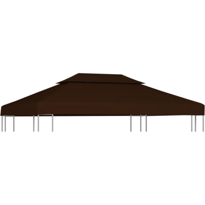 Copertura Superiore per Gazebo a 2 Strati 310g/m² 4x3m Marrone - Marrone - Vidaxl