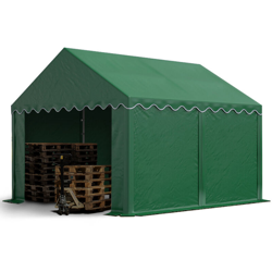 Tendone deposito 3x4m stabile tendone industriale con telone in PVC di ca. 500 g/m² verde scuro tendone agricolo Copertura con fondo perimetrale e precio