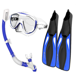 Occhialini da snorkeling Set di pinne Occhiali da snorkeling Pinne da nuoto Pacchetto attrezzatura da snorkeling per immersioni,modello:ML|Blu precio