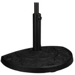 Base Semicircolare per Ombrellone, per Aste da 25-35 mm, Resistente, Design a Fiori, Giardino & Balcone, Nero características