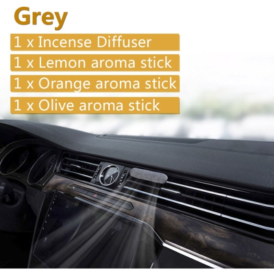 Deodorante per auto in lega di profumo per auto Diffusore di incenso Deodorante per sfiato Clip per aria condizionata,Grigio - Guildford