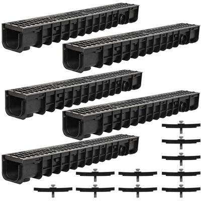 5 M Grondaia di scarico scanalata in ghisa Grondaia a pavimento da cantiere Grondaia per pioggia C250
