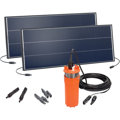 Esotec - Pompa ad energia solare per pozzo, altezza di erogazione di 30m, 150W modulo solare, pompa d?acqua per giardino 100820