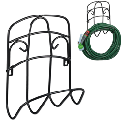 Portatubo da Parete, per Tubi per Irrigazione da 38m con spessi 5/8'', Supporto da Giardino Salvaspazio, Nero en oferta