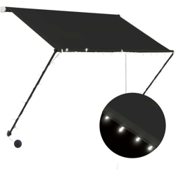 Tenda da Sole Retrattile con LED 200x150 cm Antracite - Grigio - Vidaxl características