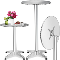 Tectake - Tavolo da bistrot in alluminio Ø60cm - tavolo bistrot, tavolo giardino, tavolo design - 5,8 cm pieghevole - grigio precio