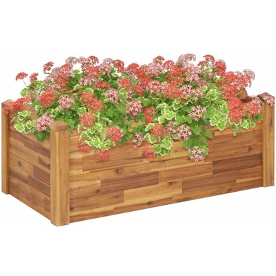 Letto Rialzato da Giardino 110x60x44 cm Legno Massello d'Acacia