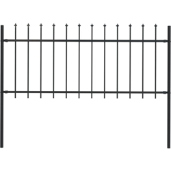 Recinzione Giardino con Punta a Lancia in Acciaio 1,7x0,8m Nera - Nero - Youthup características