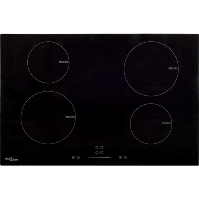 Piano Cottura Induzione 4 Zone Controlli Touch Vetro 77cm 7000W - Vidaxl