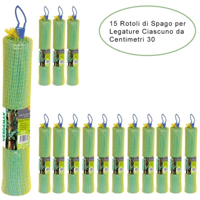 15 rotoli di spago per legature da giardino in pvc ciascuno da diametro 3 mm verdemax