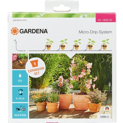 Sistema Micro Drip Kit di espansione irrigazione per vasi 13 mm (1/2) Ø Lunghezza del tubo flessibile: 5 m 1300 - Gardena