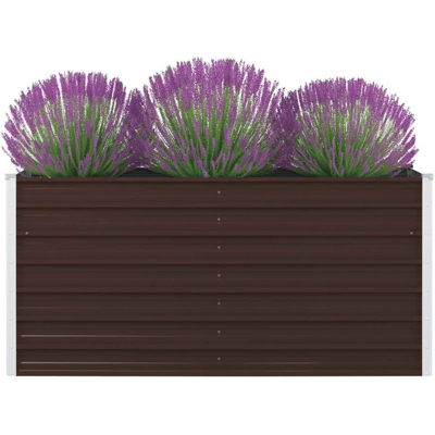 Letto di Coltura Rialzato 160x80x45cm Acciaio Zincato Marrone