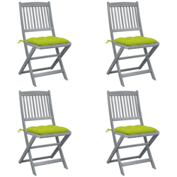 Sedie da Giardino Pieghevoli 4pz con Cuscini in Massello Acacia - Vidaxl en oferta