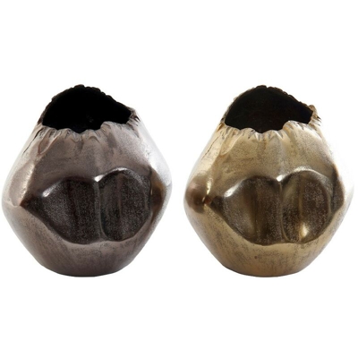 Vaso DKD Home Decor Alluminio Moderno 24 x 20 x 24 cm (2 pcs)